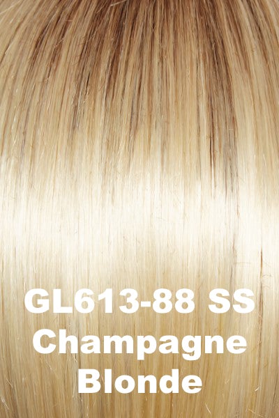 Color SS Champagne Blonde(GL613-88SS) for Gabor wig Forever Chic.  Dark blonde blending into light blonde and platinum highlights with golden hues.