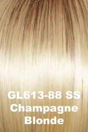 Color SS Champagne Blonde(GL613-88SS) for Gabor wig Sweet Escape.  Dark blonde blending into light blonde and platinum highlights with golden hues.