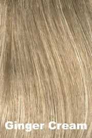 Color Swatch Ginger Cream  for Envy wig Fiona Human Hair Blend.  Cool light brown and beige blonde blend with pale blonde highlights.