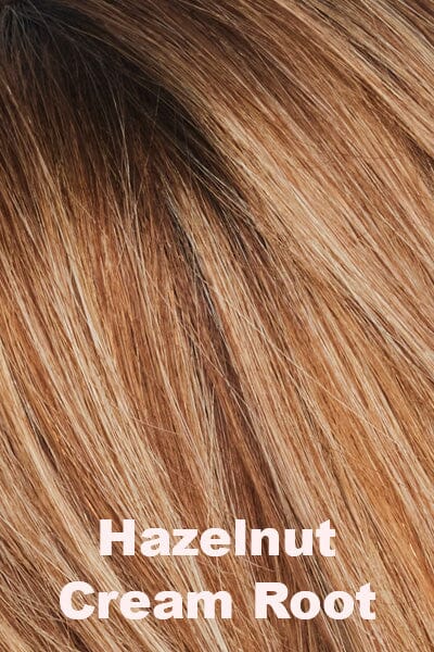 Color Hazelnut Cream Root for Amore Remy 14" Human Hair Top Piece (#8708). Warm Dark Blonde Base, Golden Highlights and Soft Brown Roots.