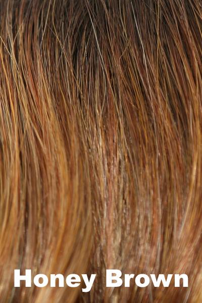 Color Honey Brown for Amore Top Piece Mini Topper (#8707) Human Hair. A warm, medium honey tone brown.