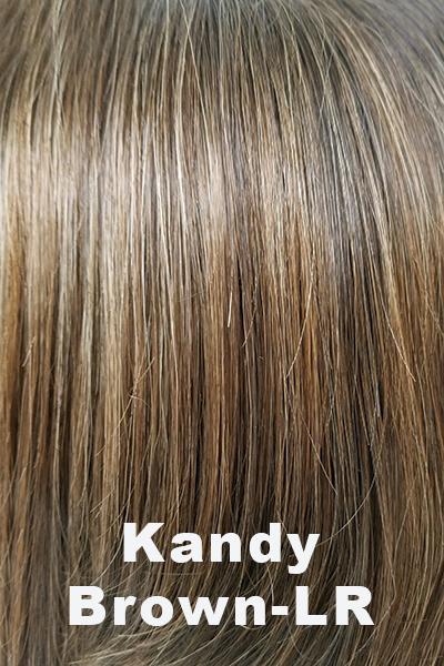 Color Kandy Brown-LR for Noriko wig Alva #1715. Light brown with warm undertones and dark Ruch brown blend with a darker long root.