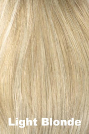 Color Swatch Light Blonde for Envy wig Grace Human Hair Blend.  Golden blonde with creamy blonde and platinum blonde highlights.