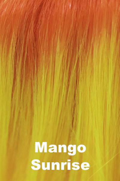Color Mango Sunrise for Noriko wig Angelica #1625. Bright orange root melting into a bright yellow gold base.