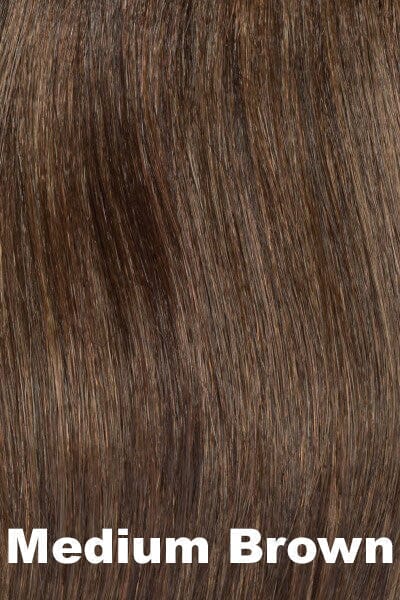 Color Swatch Medium Brown for Envy wig Suzi.  A rich neutral brown with lowlights and highlights woven throughout.