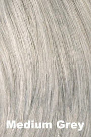 Color Swatch Medium Grey for Envy wig Joy.  A silvery blend of salt and pepper with medium brown woven throughout.