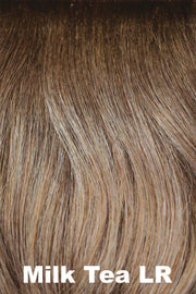 Color Milk Tea-LR for Alexander Couture wig Avalon (#1032).  Medium brown long roots melting into a light brown base with warm undertones and a hint of pastel lavender.