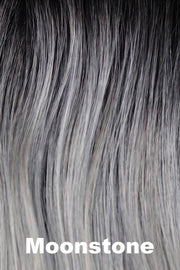 Color Moonstone for Noriko wig Emery #1714. Cool silvery white grey and creamy white grey blend with naturally dark brown roots.