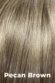 Color Pecan Brown for Noriko wig Sky #1649. Cool medium brown and ash blonde blend.