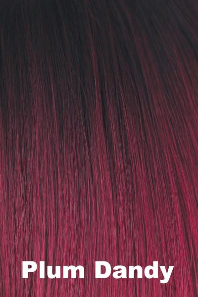 Color Plum Dandy for Orchid wig Sassy (#4111). Dark brown root with a burgundy, wine and violet red base.