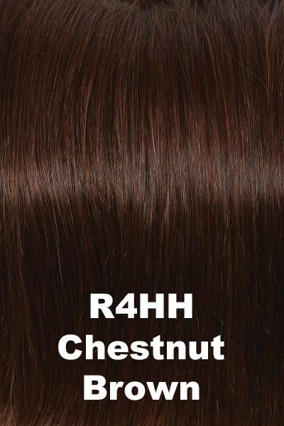 Color Chestnut Brown (R4HH) for Raquel Welch wig Bravo Human Hair.  Rich, multidimensional reddish brown.