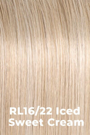 Color Iced Sweet Cream (RL16/22) for Raquel Welch wig Unfiltered.  Pale blonde base with platinum blonde highlights.