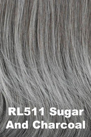 Color Sugar & Charcoal (RL511) for Raquel Welch wig On Point.  Steel grey base with heavier light grey highlights in the front.