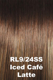 Color Shaded Iced Cafe Latte (RL9/24SS) for Raquel Welch wig Let's Rendezvous.  Shaded medium brown base with an ashy undertone with cool blonde highlights.