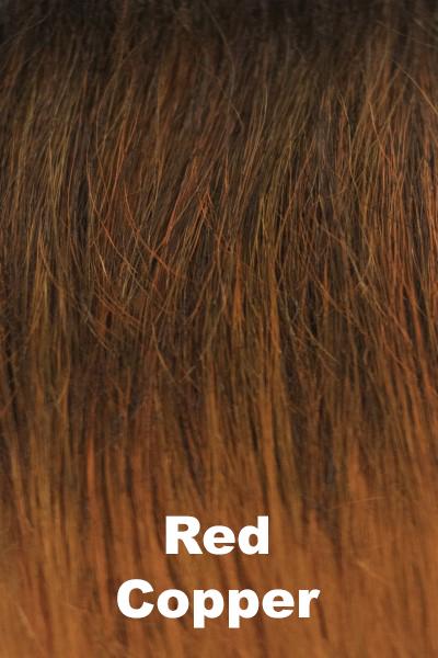 Color Red Copper for Noriko wig Taylor #1708. Deep chestnut red and medium brown mix.