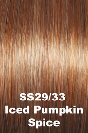 Color Shaded Iced Pumpkin Spice (SS29/33) for Raquel Welch wig Winner.  Bright strawberry blonde base with copper highlights and dark red brown roots.