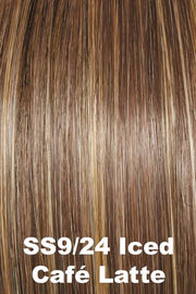 Color Shaded Iced Cafe Latte (SS9/24) for Raquel Welch wig Sparkle.  Shaded medium brown base with an ashy undertone with cool blonde highlights.