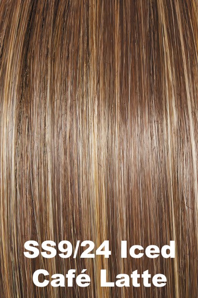 Color Shaded Iced Cafe Latte (SS9/24) for Raquel Welch wig Trend Setter Elite.  Shaded medium brown base with an ashy undertone with cool blonde highlights.