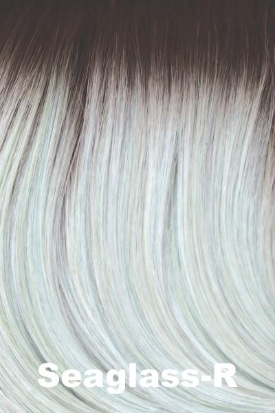 Color Seaglass-R for Amore wig Elsie #4209 Ultra Petite. Pale peppermint green with a hint of blue jade and beige brown rooting.