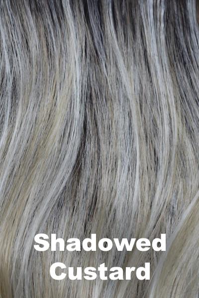 Color Shadowed Custard for Orchid wig Rory (#6529). Medium toffee blonde root with cool ashy blonde highlights and caramel undertone 
