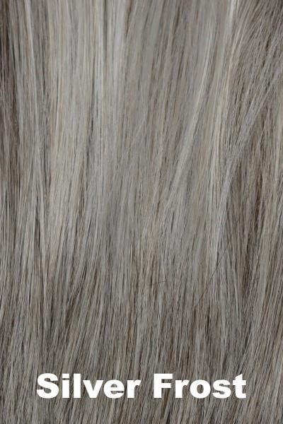 Color Silver Frost for Orchid wig Naya (#6530). A blend of silvery white and creamy white with pure white highlights.