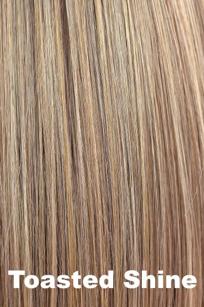 Color Toasted Shine for Orchid wig Scorpio (#5020). A blend of honey caramel and toffee base with beige blonde highlights.