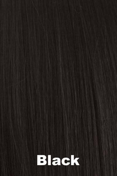 Color Black for Rene of Paris wig Tori #2356. Neutral soft off black.