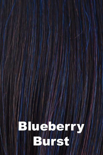 Color Blueberry Burst for Noriko wig Reese Partial Mono #1697. Expresso base with deep ocean blue and true purple highlights.