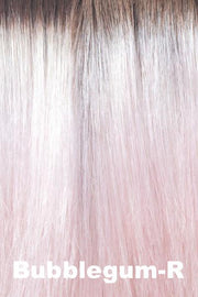 Color Bubblegum-R for Amore wig Ryder #2570. Silvery grey pink base with icy brown roots and bubblegum tone through mid length and ends.