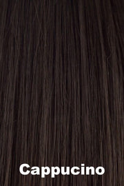 Color Cappucino for Noriko wig Harlow #1721. A blend of deep brown base and warm rich mahogany brown.