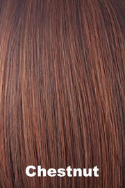 Color Chestnut for Noriko wig Megan #1607. Medium Brown Red blend with copper brown highlights.
