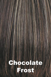 Color Chocolate Frost for Amore wig Codi XO #2563. Medium brown base with cool toned light blonde and warm toned dark blonde highlights.