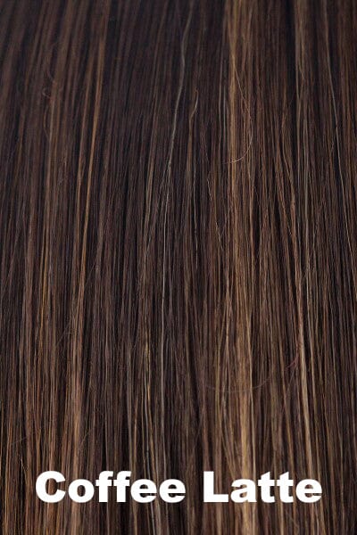 Color Coffee Latte for Noriko wig Storm #1722. Rich medium brown with a warm medium brown and medium golden blonde highlight.