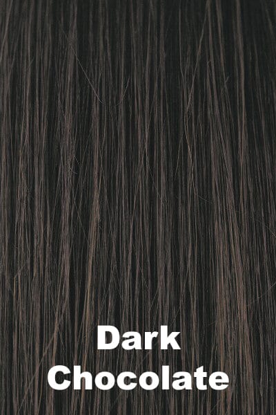 Color Dark Chocolate for Amore Remy 10" Human Hair Top Piece (#8709). Deep neutral chocolate brown with a cool medium brown undertone.