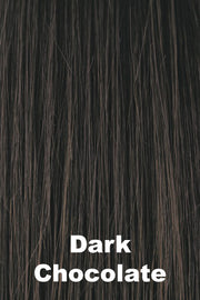 Color Dark Chocolate for Amore wig Arden (#2584). Deep neutral chocolate brown with a cool medium brown undertone.