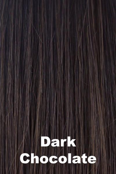 Color Dark Chocolate for Rene of Paris Top Piece Halo Bob (#736). Deep neutral chocolate brown with a cool medium brown undertone.