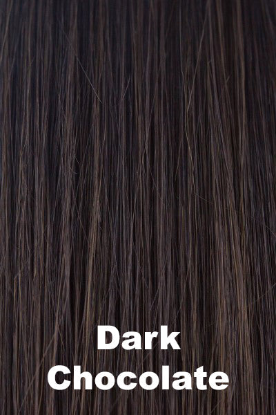 Color Dark Chocolate for Rene of Paris wig Fenix (#2406). Deep neutral chocolate brown with a cool medium brown undertone.