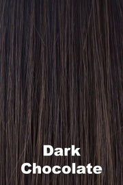 Color Dark Chocolate for Rene of Paris wig Wren (#2401). Deep neutral chocolate brown with a cool medium brown undertone.