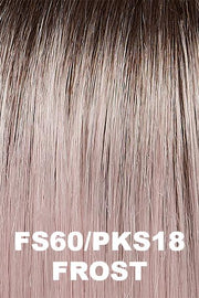 Color FS60/PKS18 (Frost) for Jon Renau wig Cameron (#5980). Ash brown root with pearl white and blush pink blend.