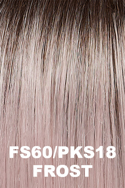 Color FS60/PKS18 (Frost) for Jon Renau wig Victoria (#5959). Ash brown root with pearl white and blush pink blend.