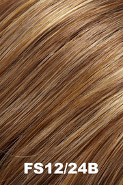 Color FS12/24B (Cinnamon Syrup) for Jon Renau wig Alia (#5134). Light golden brown base with golden blonde hightlights.
