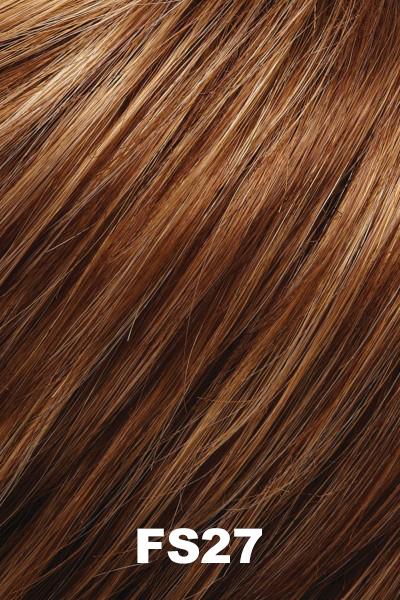 Color FS27 (Strawberry Syrup) for Jon Renau wig Julianne Lite (#5854). Dark red base with golden blonde highlights.