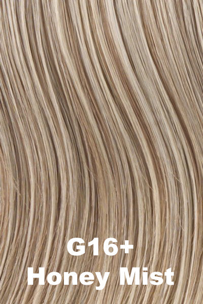 Color Honey Mist (G16+) for Gabor wig Innuendo.  Natural medium blonde with a golden undertone and buttery blonde highlights.