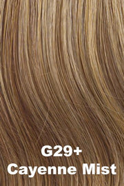 Color Cayenne Mist (G29+) for Gabor wig Incentive Petite.  Dark blonde and honey blonde base with light golden blonde highlights.
