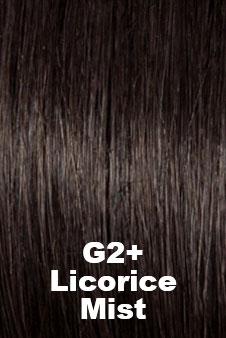 Color Licorice Mist (G2+) for Gabor wig Gala Large.  Black base that subtly gets lighter towards the front.