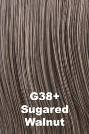 Color Sugared Walnut (G38+) for Gabor wig Commitment Large.  Dark grey smokey walnut base with medium grey highlights.