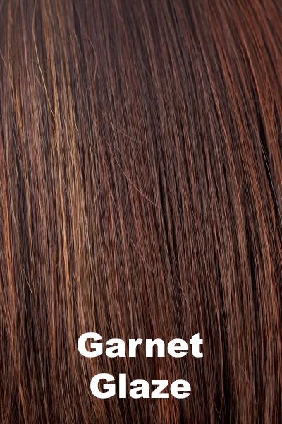 Color Garnet Glaze for Rene of Paris wig Misha #2363. Burgundy base with bright red and light reddish brown highlights.