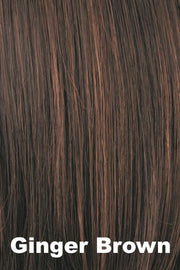 Color Ginger Brown for Amore wig Brittany #2538. Rich neutral brown with medium reddish brown.