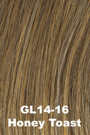 Color Honey Toast (GL14-16) for Gabor wig Sweet Escape.  Dark blonde with golden undertones and coppery caramel highlights.