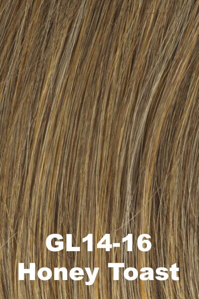 Color Honey Toast (GL14-16) for Gabor wig Simply Classic.  Dark blonde with golden undertones and coppery caramel highlights.